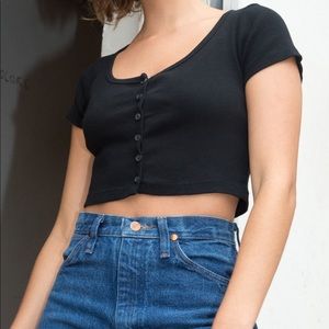 Black Button-Up Top